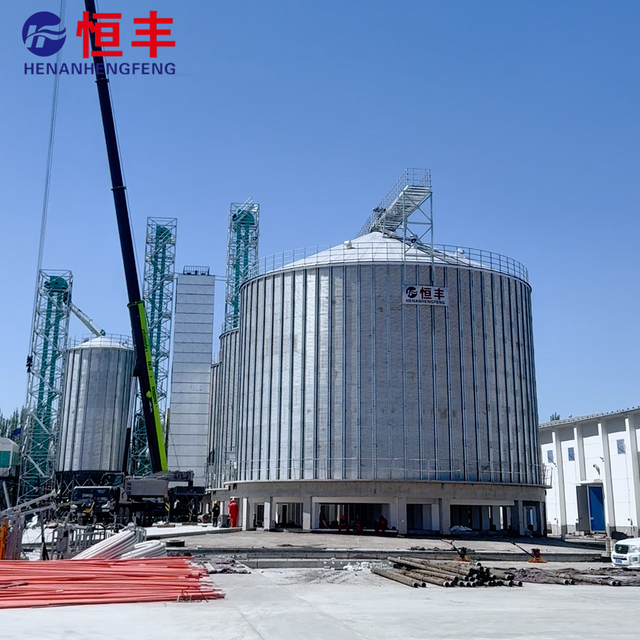 5000T Steel Grain Silos Cleanable Flat Bottom Grain Bins Corn Bin