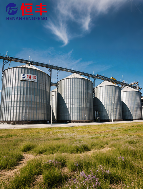 800 Ton Steel Cone Bottom Grain Flour Storage Silo