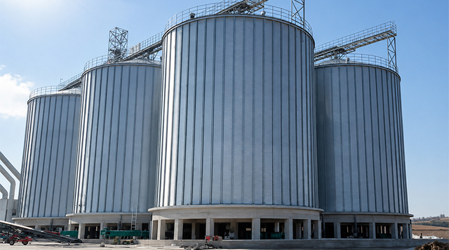 10000 Ton Capacity Flat Bottom Grain Silo for Wheat Maize Soybean Storage